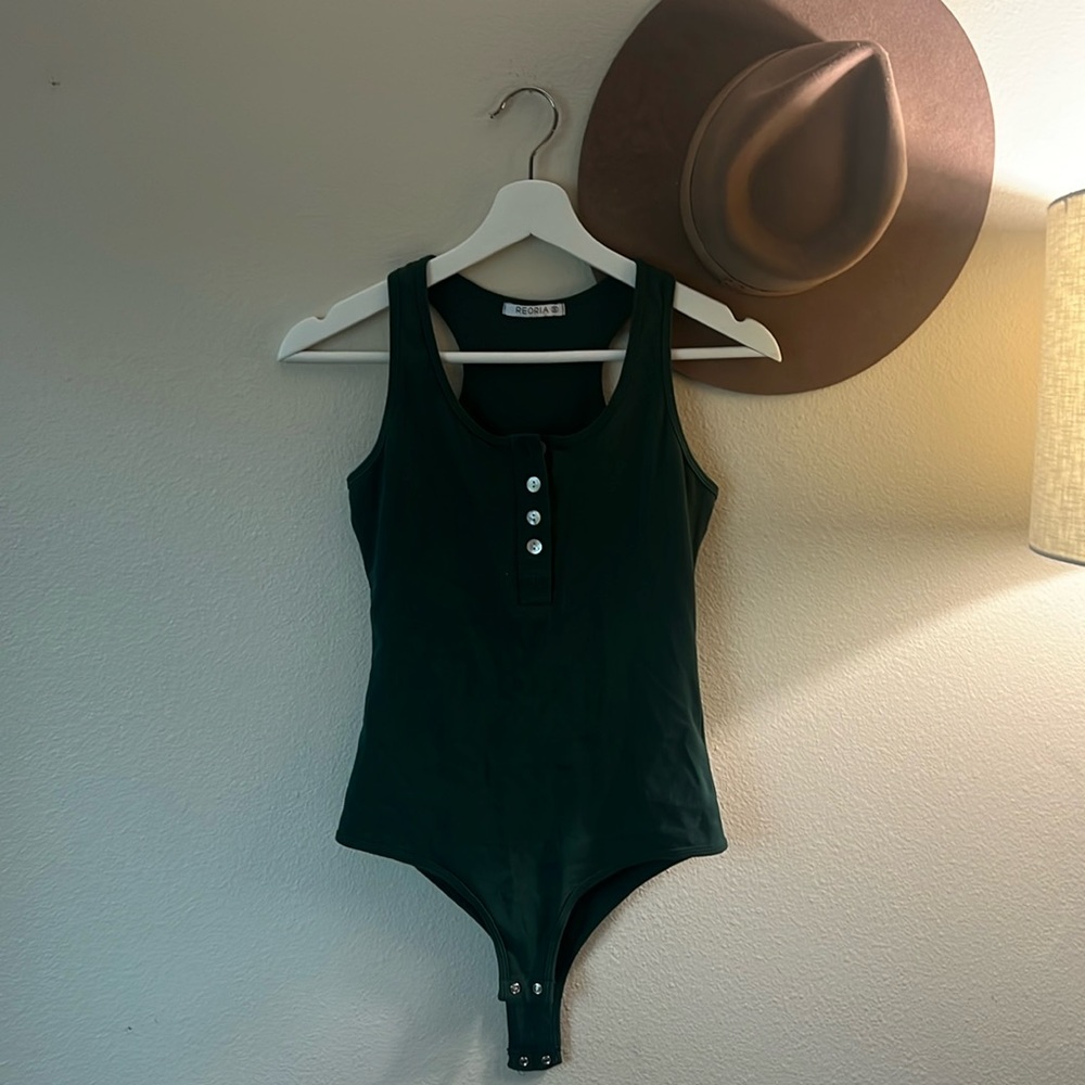 Green tank bodysuit
